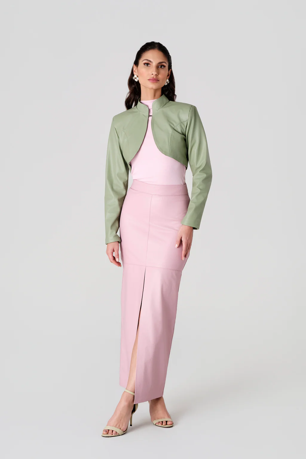 Saia Midi com Fenda na Frente Barolo 3 Saia Midi com Fenda na Frente Barolo 3