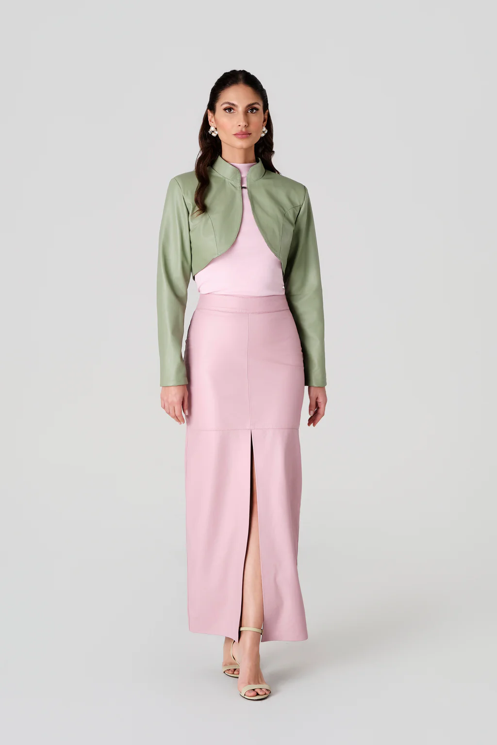 Saia Midi com Fenda na Frente Barolo 5 Saia Midi com Fenda na Frente Barolo 5